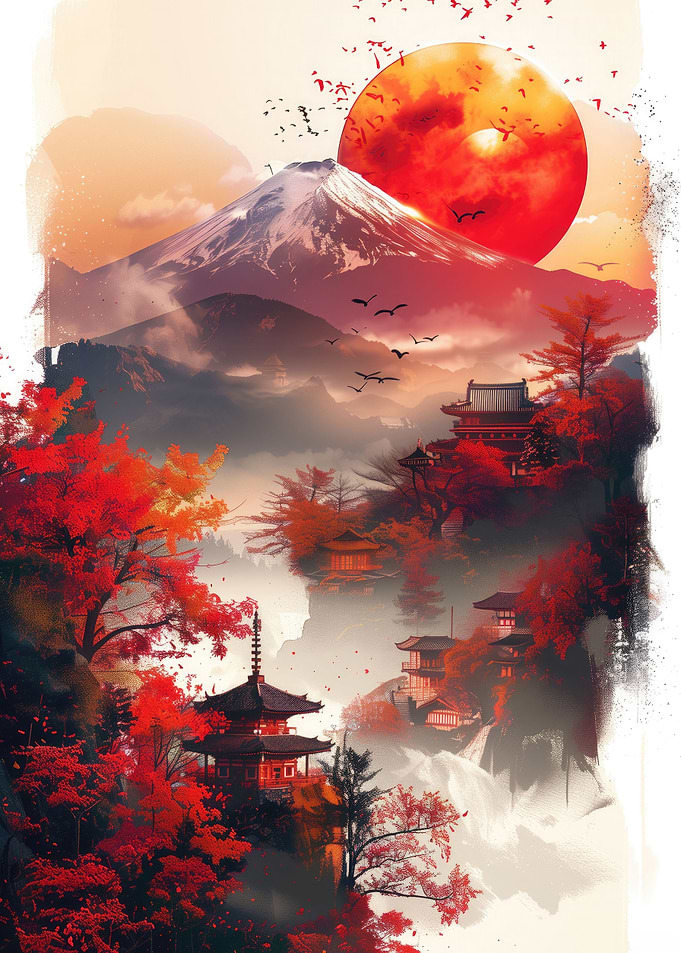 Japan style poster