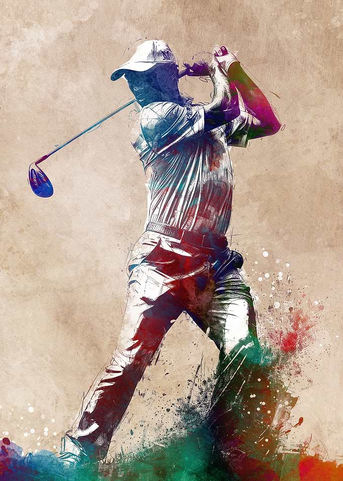 Golfer sport art