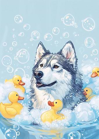 A Alaskan Malamute dog