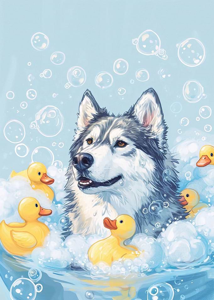 A Alaskan Malamute dog