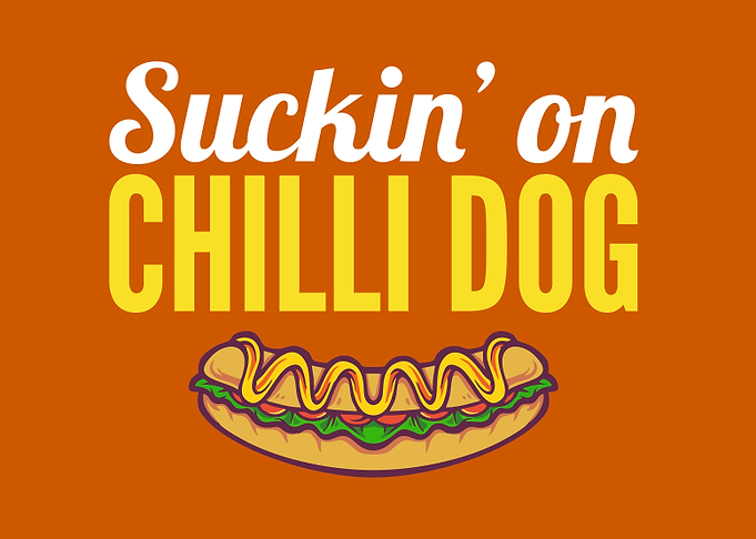 Sucking on chilli dog