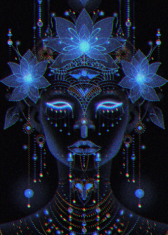 Line Art Blue Neon