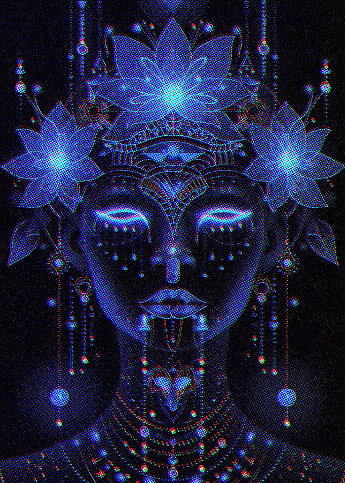 Line Art Blue Neon