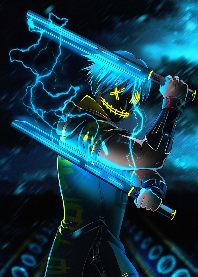 Blue Lightning Mask