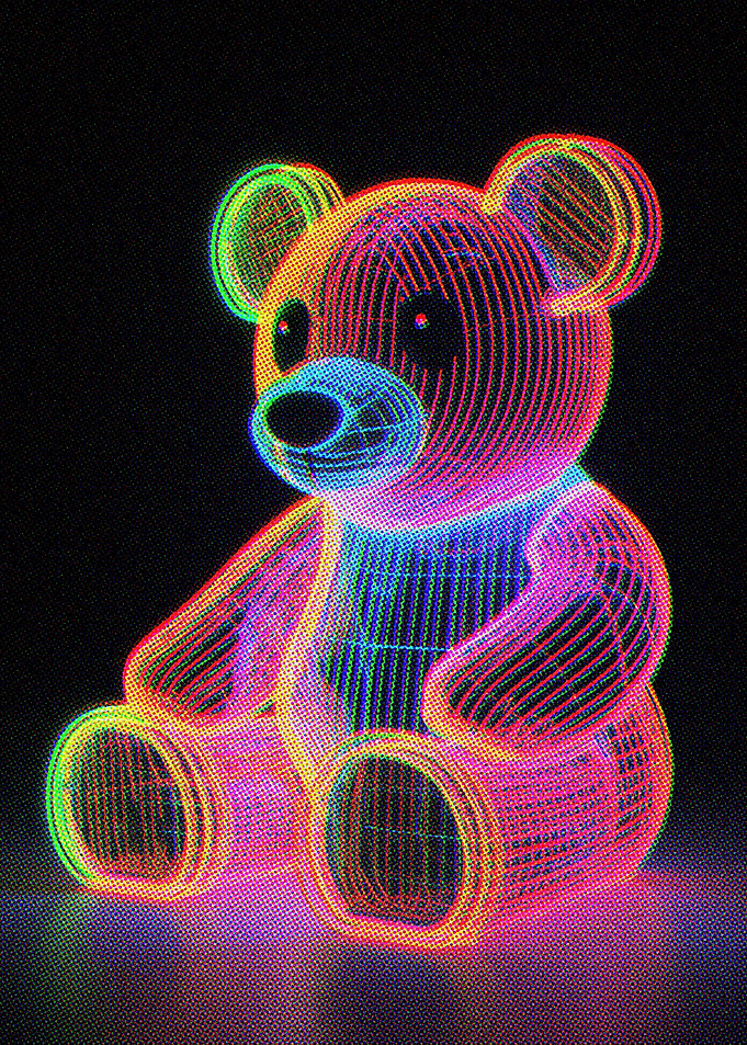 Line Art Toy Bear