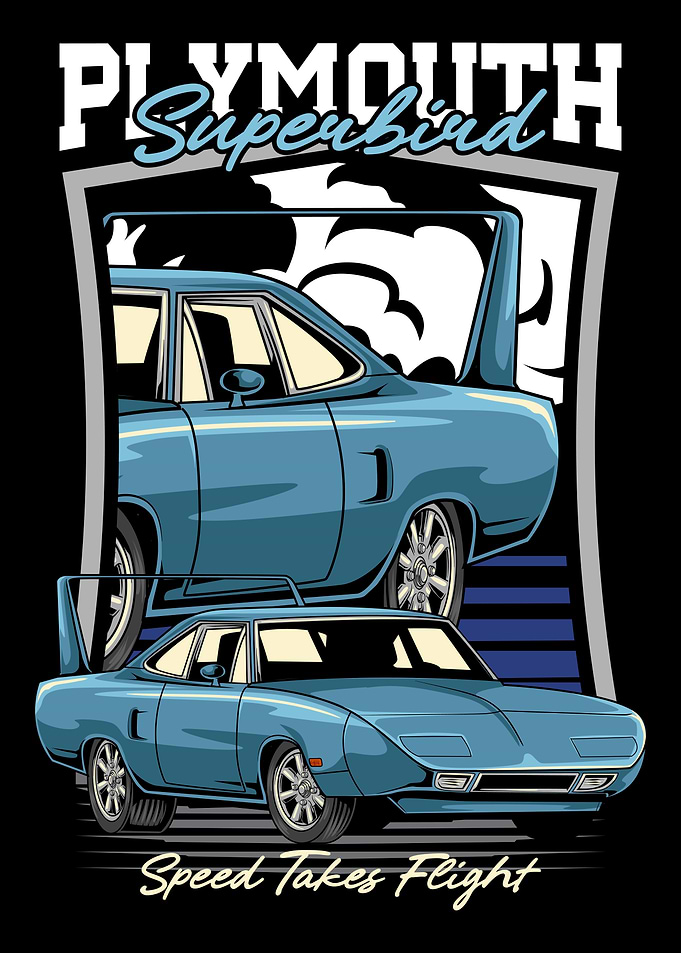 Retro Superbird Muscle Car