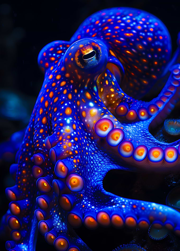 Ocean Neon Octopus
