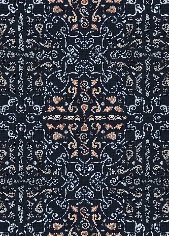 Floral Tiles 6 Blue