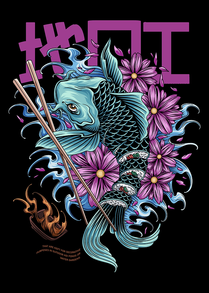 Koi Sushi With Text