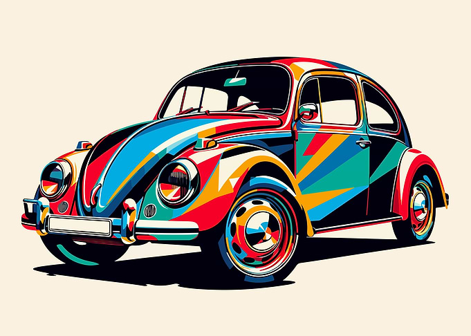 VW Beetle wpap pop art