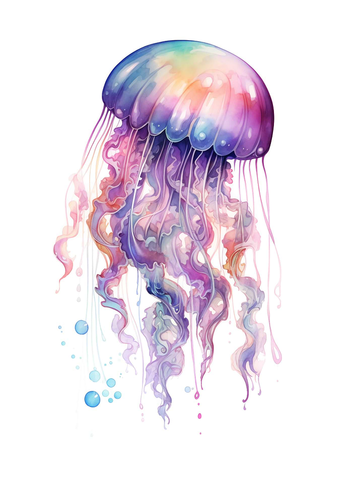 Jellyfish watercolor