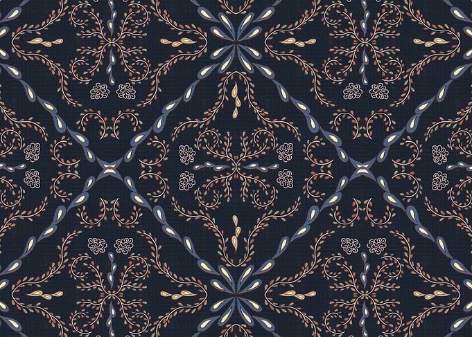 Floral Tiles 7 Blue