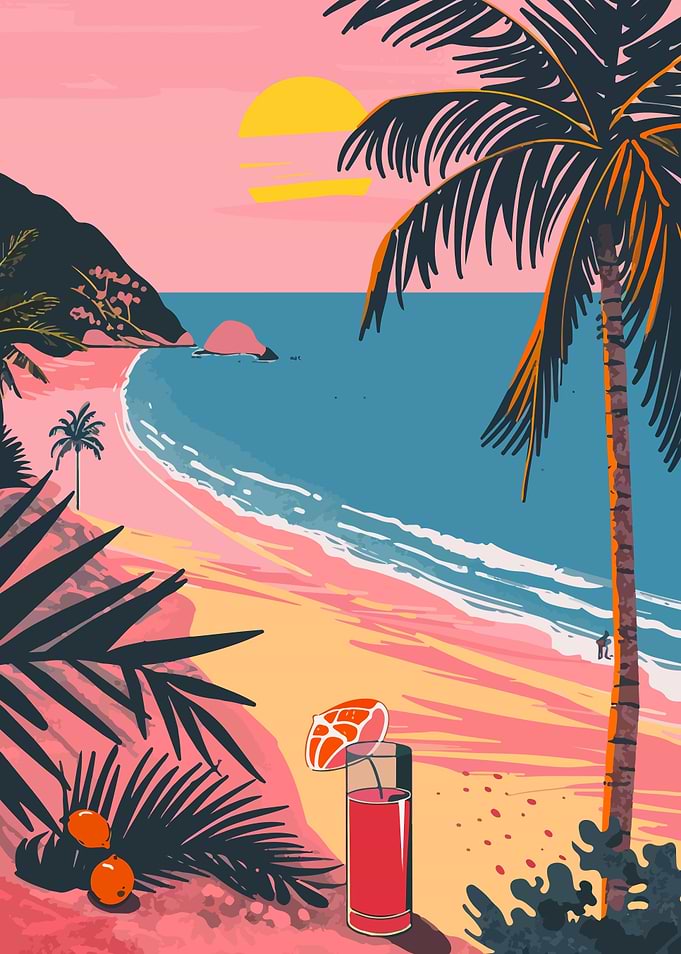 Pastel LA Beach Vaporwave