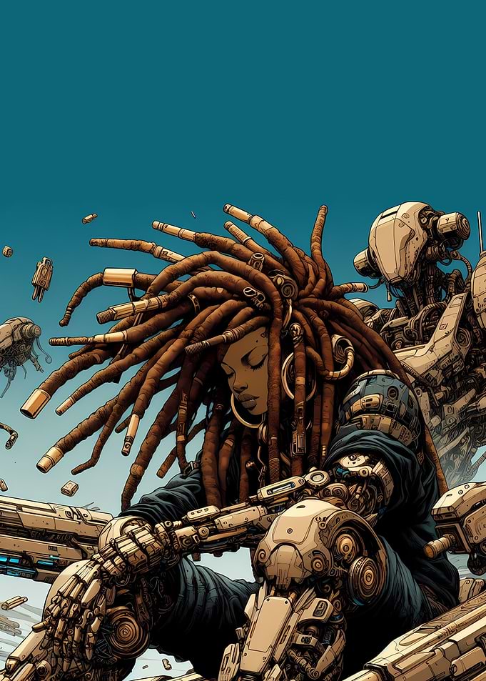 Afro Cyborg on Tank