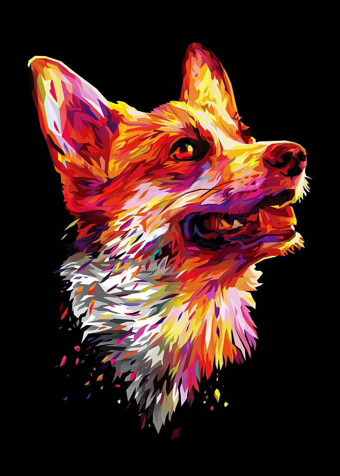 Corgi Dog Abstract