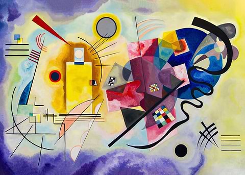 Kandinsky Jaune Rouge Bleu — living room metal wall art