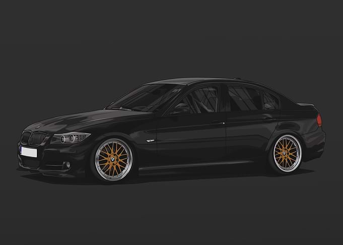 BMW E90 335i BBS Black