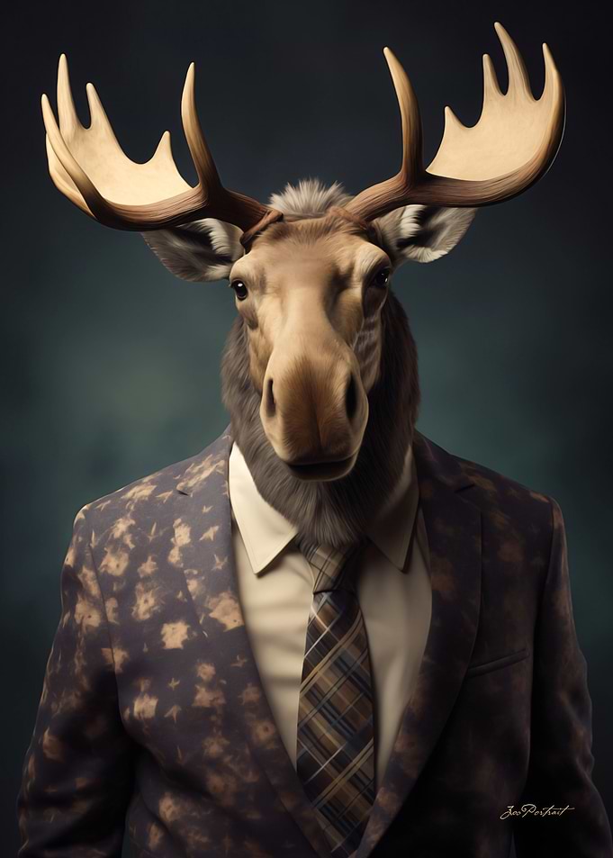 Goose Elk Portrait