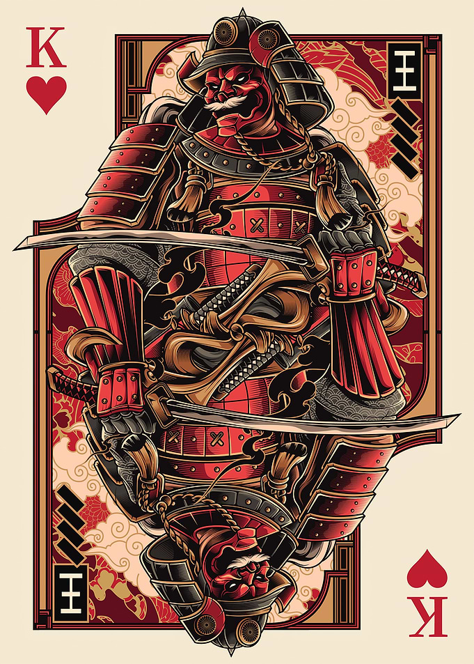 king samurai of heart card