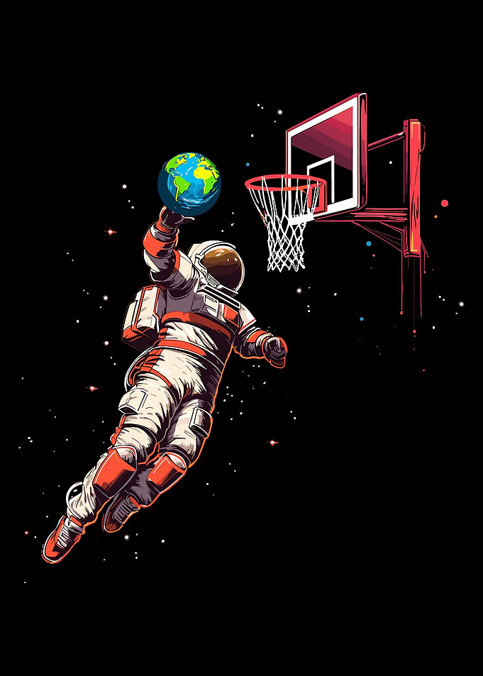 Astronaut Basketball Space
