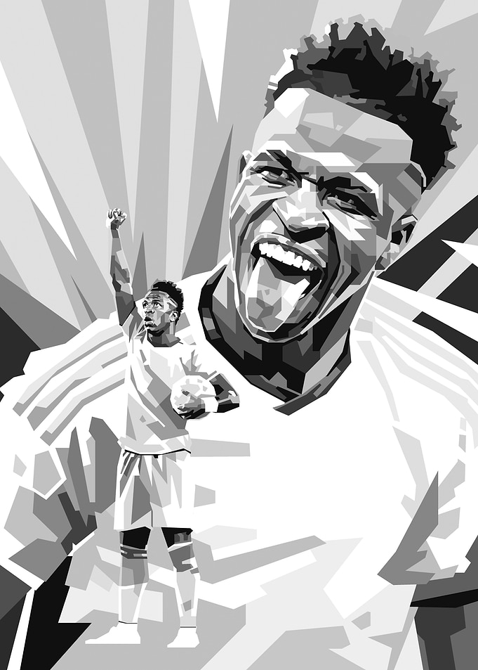 Vinicius pop art greyscale