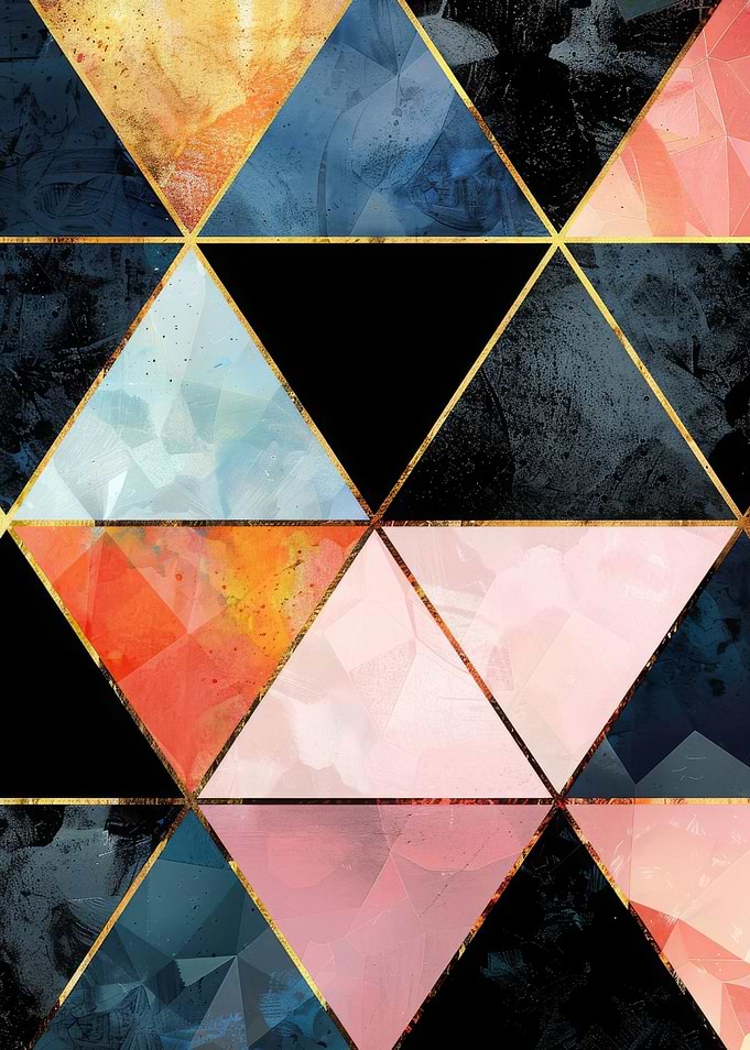 Triangle Gold Glass Deco