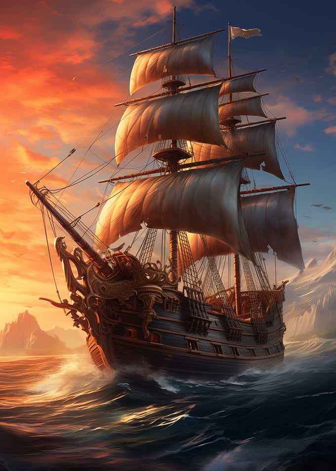 pirate ship landscape