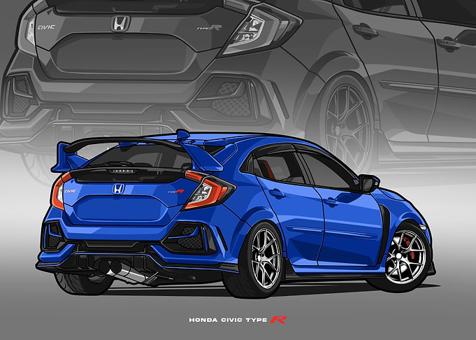 honda civic type r blue
