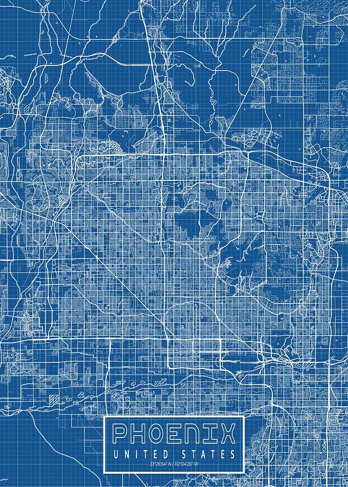 Phoenix City Map Blueprint