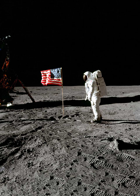 The Moon Landing — man cave metal poster