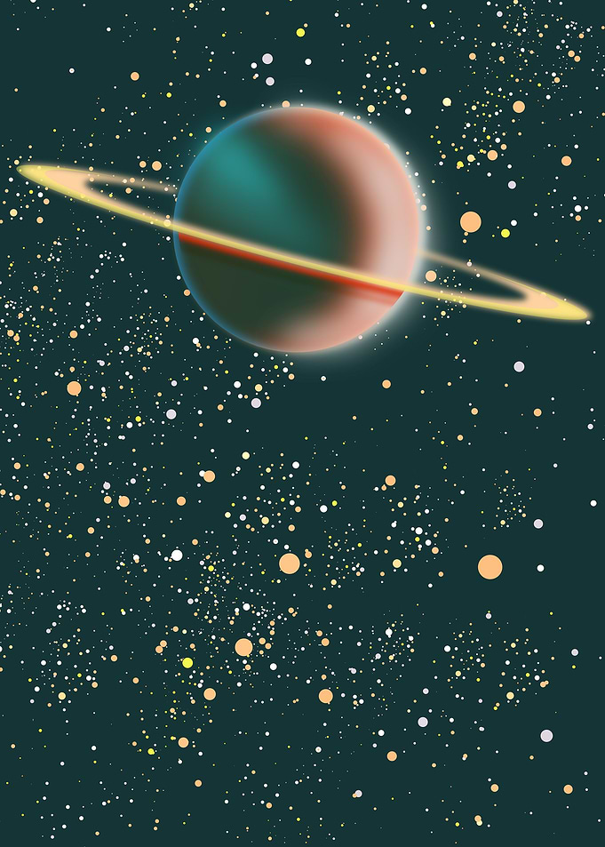 Saturn In Space