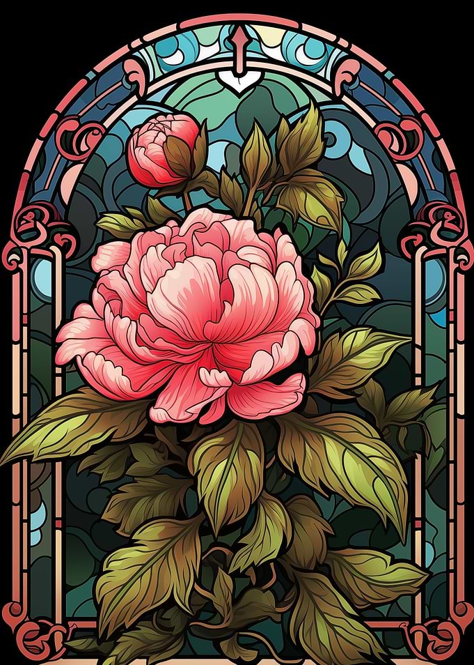 Stained Glass Peony