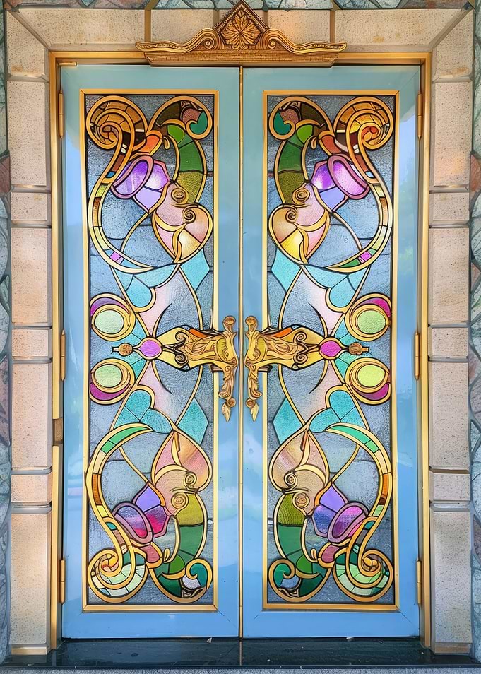 Door Gold Glass Decor