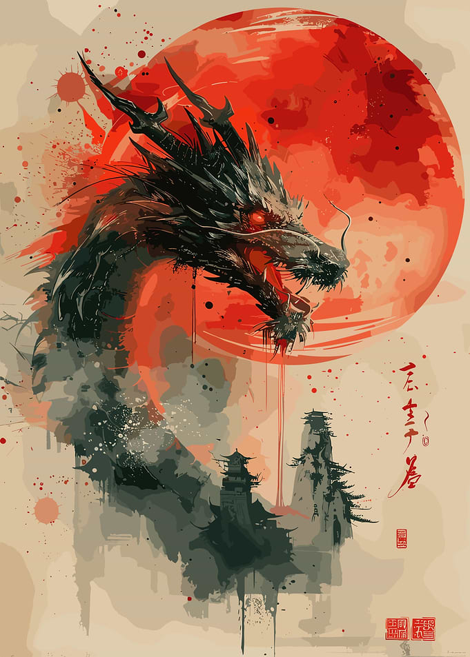 Chinese Dragon Painting