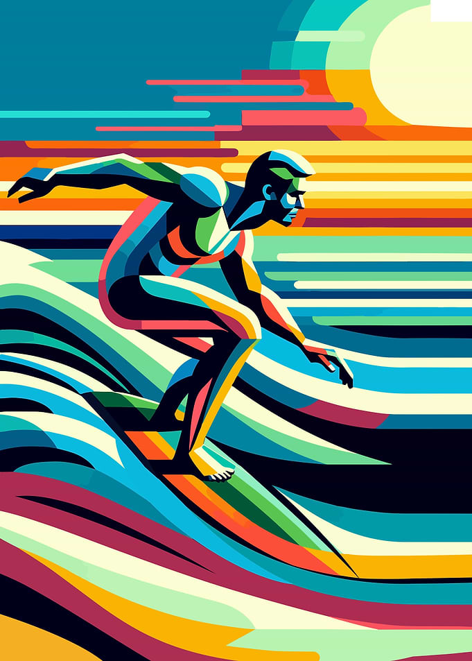 surfing wpap pop art