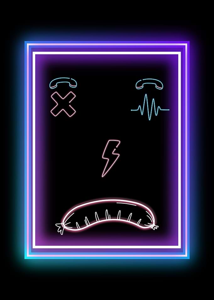 Emoji Neon Sad