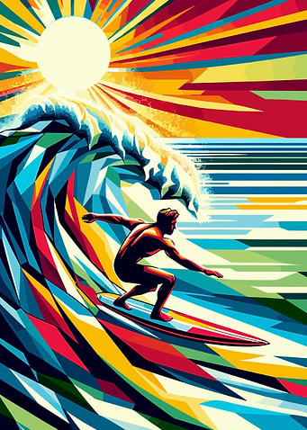 surfing wpap pop art