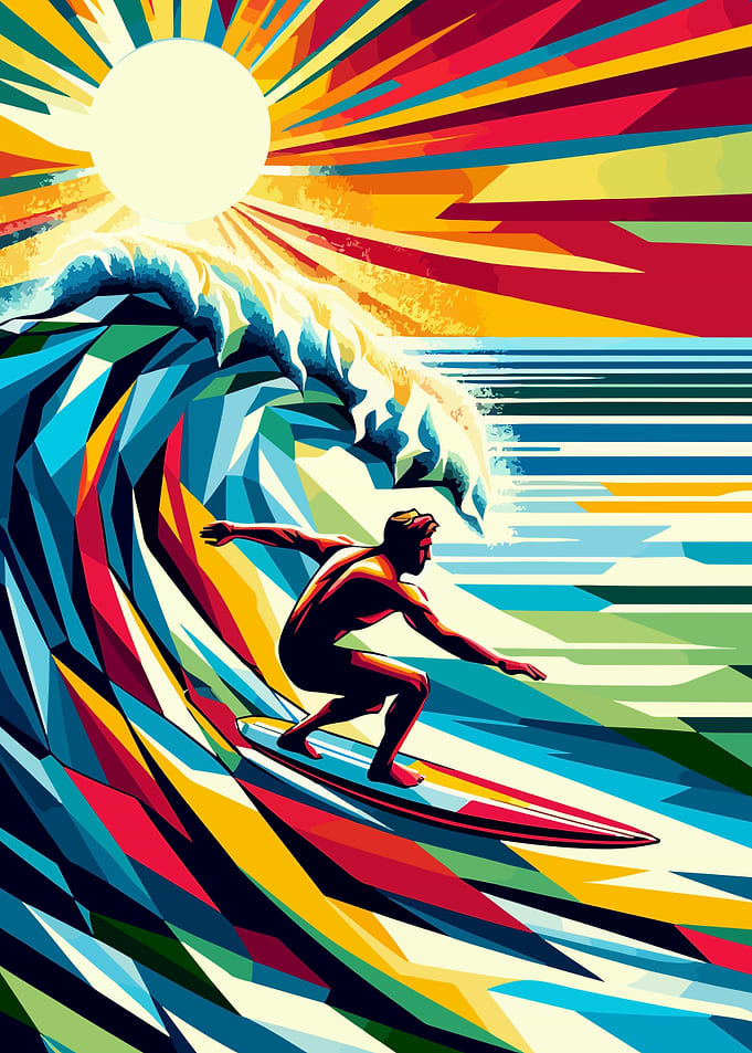 surfing wpap pop art
