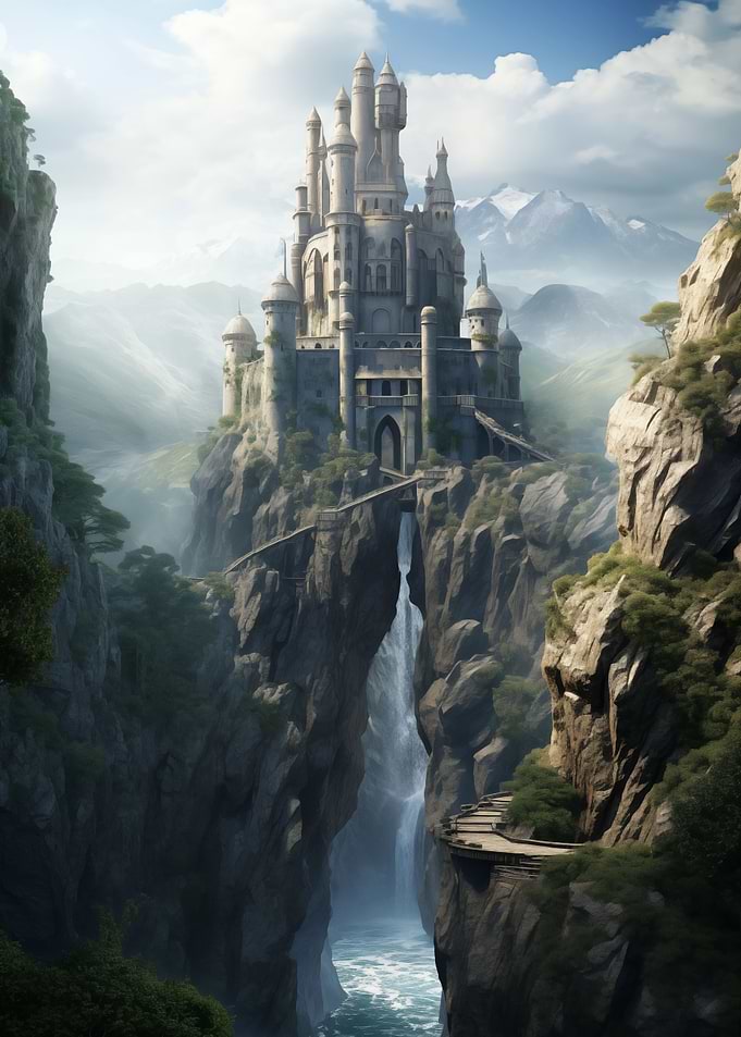 Waterfall Castle In Narure
