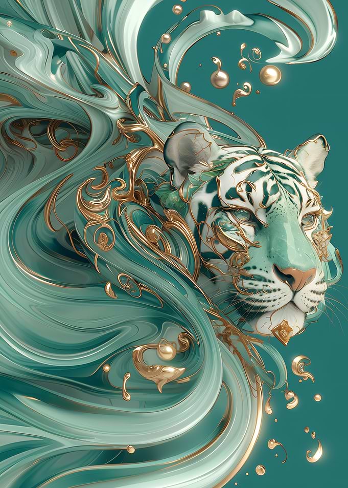 kintsugi art tiger