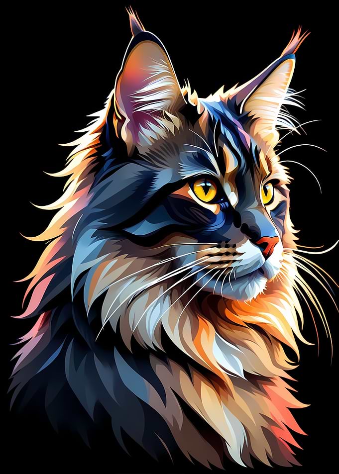 Isometric Maine Coon