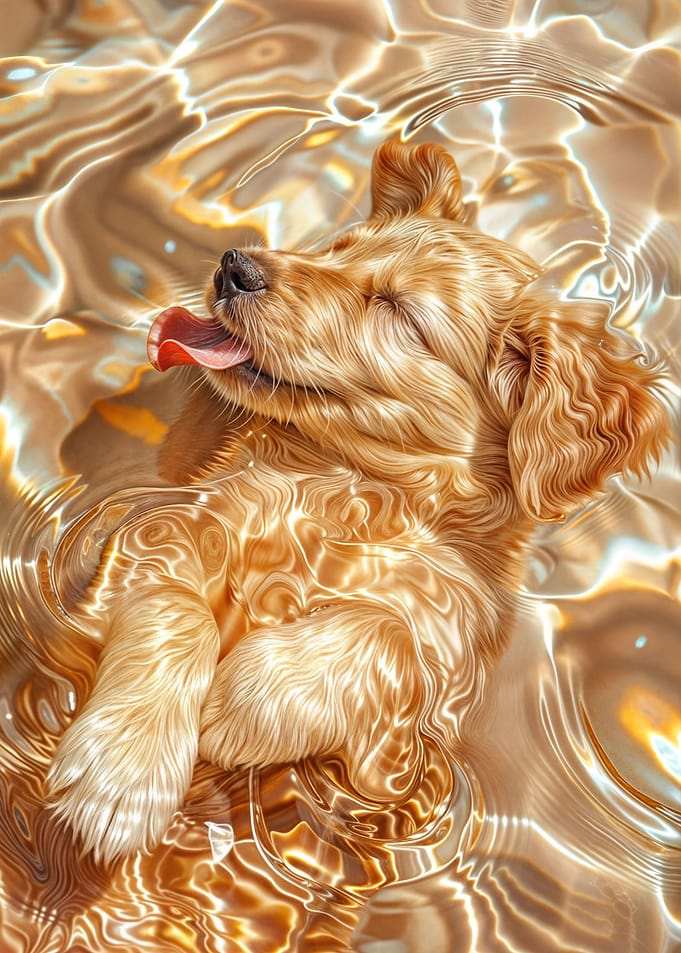 Golden Retriver in silver