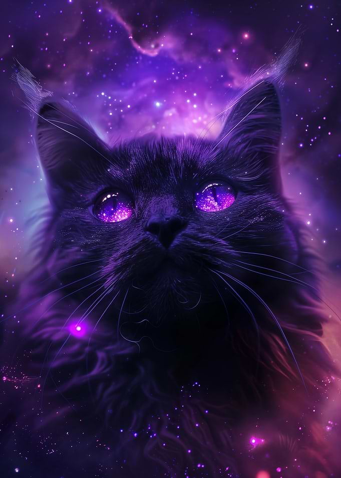Purple Galaxy Cat