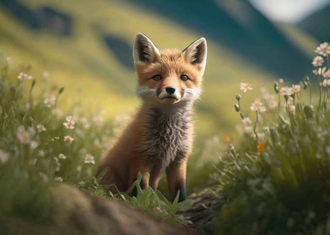 Baby red fox