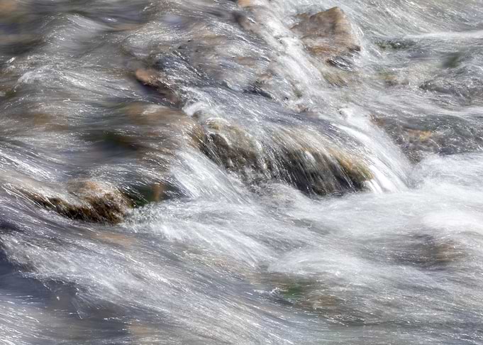Rough water flowing