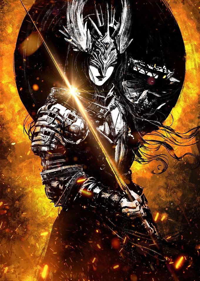 Golden warrior sword