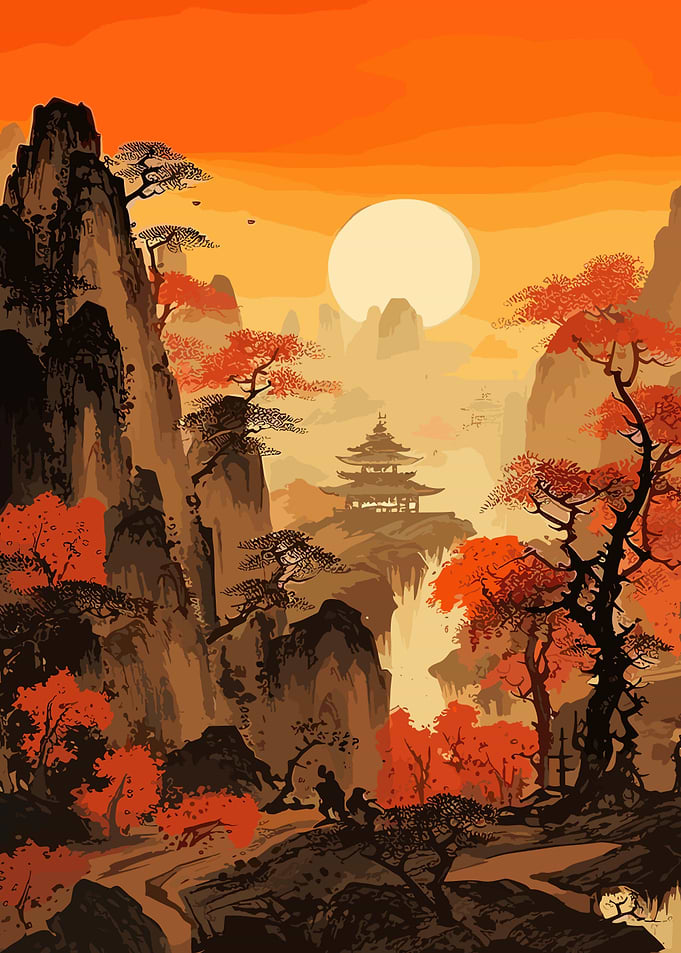 Japanese landscape paintin