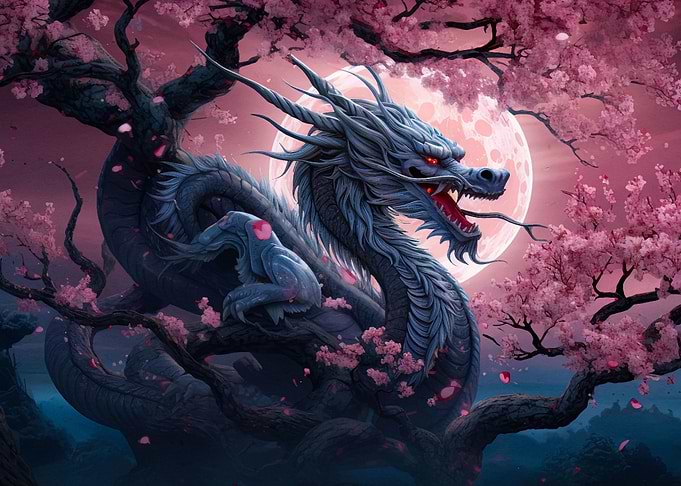 cherry blossom dragon