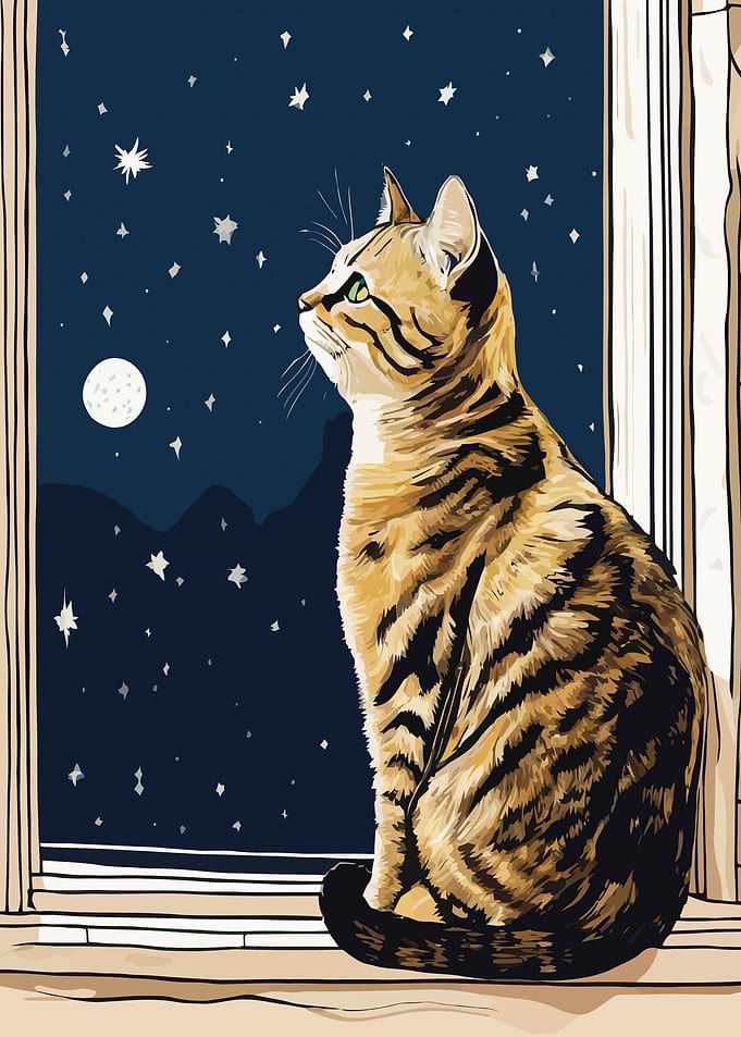 Starry Night Cat
