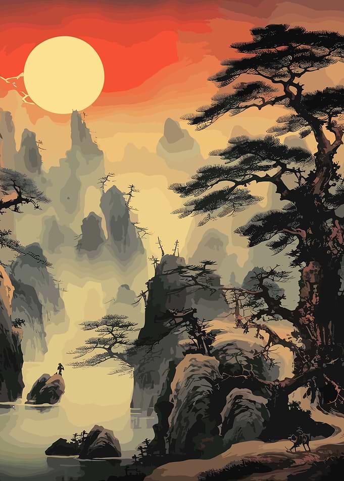 Japanese landscape paintin